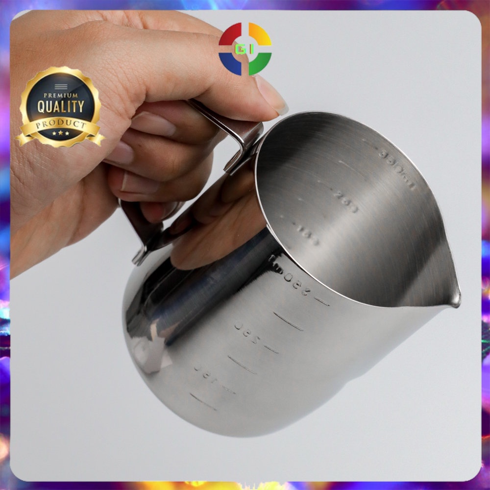 Gelas Milk Jug Kopi Espresso Latte Art Stainless Steel 350 ml Silver