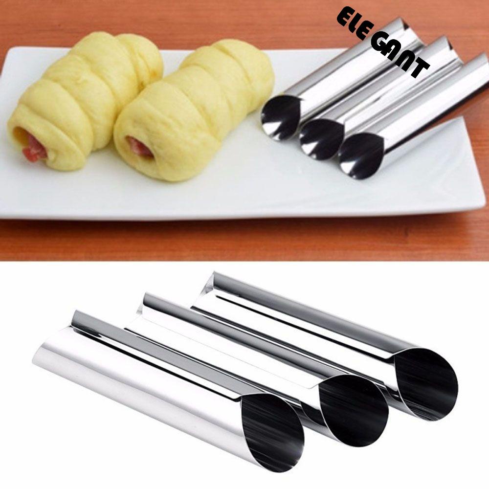 [Elegan] Bake Tabung Puff Cone Maker DIY Kue Cannoli Decor Pastry Danish Roti Dessert Stainless Steel