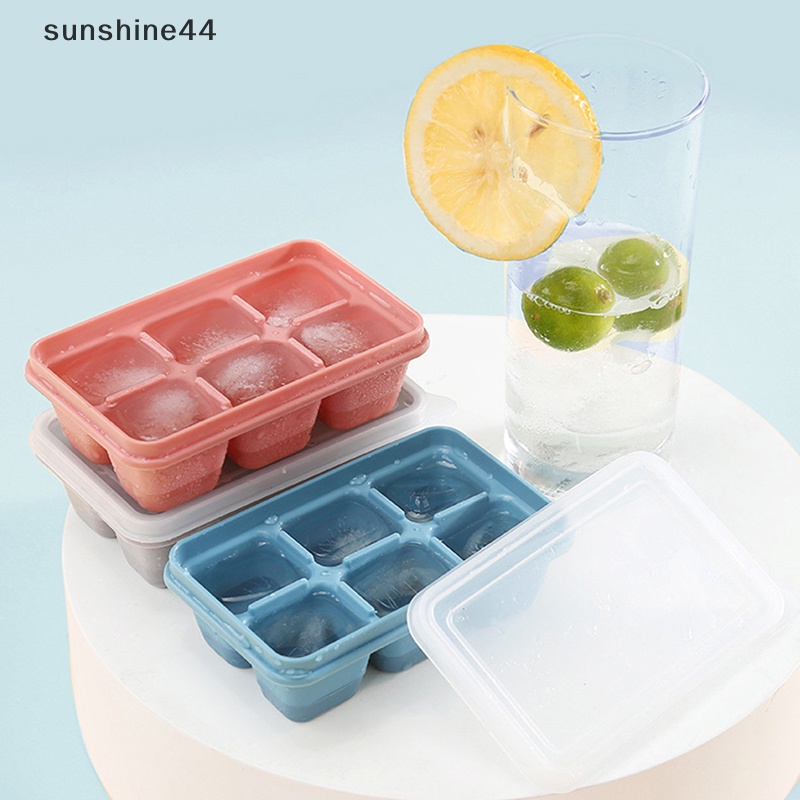 Sunshine Cetakan Es Batu Silikon Dengan Tutup Household Multicolor Square Ice Cube Mold ID