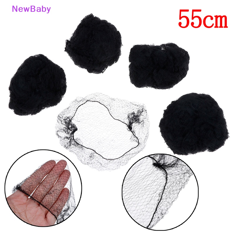 Newbaby 50/100Pcs Wanita Jaring Rambut invisible edge mesh Hitam snood wig cap ID