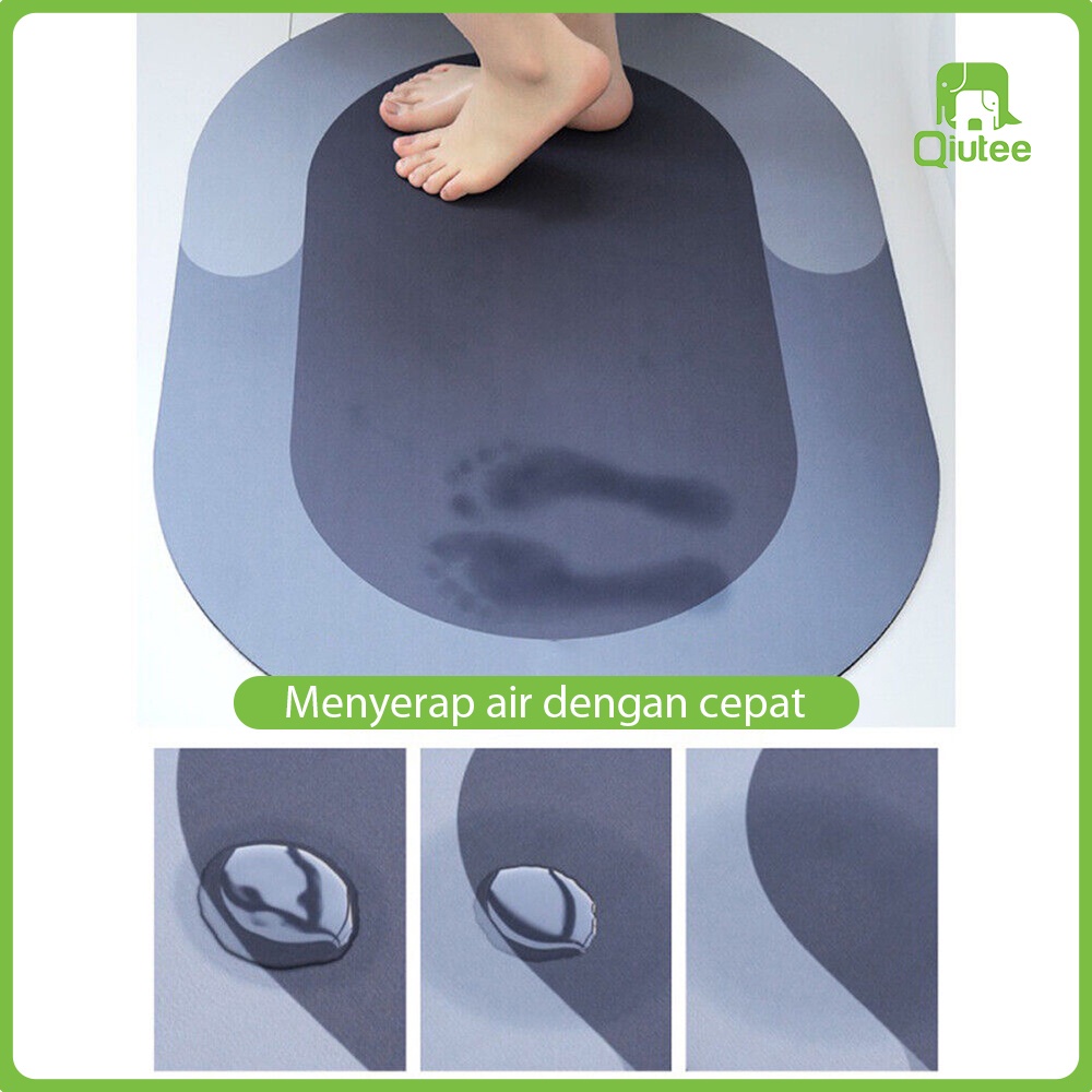 [𝐓𝐄𝐑𝐁𝐀𝐑𝐔 𝐁𝐈𝐒𝐀 𝐂𝐎𝐃] Keset Kaki /Menyerap Air Anti Slip / Anti Bau / Anti Bakteri / Keset Diatomite Bundar / Keset Kamar Mandi