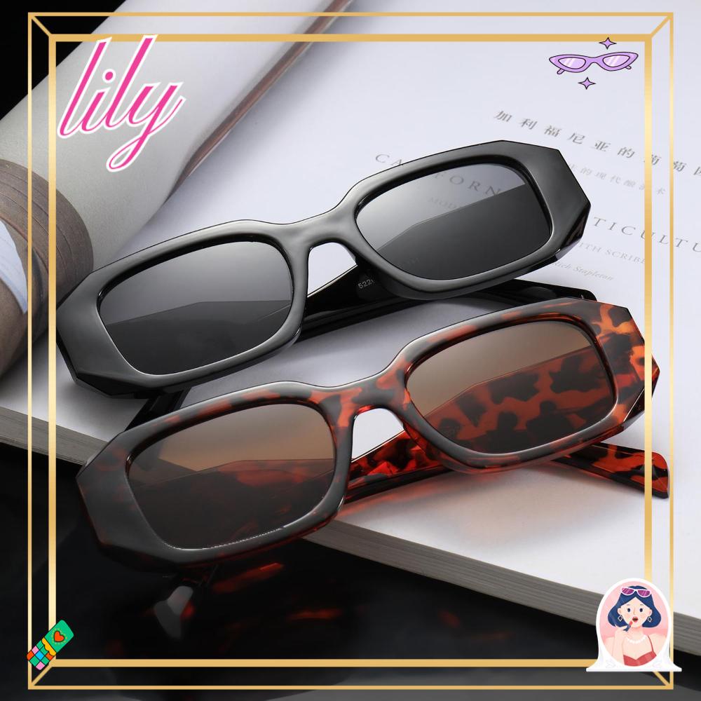 Lily Kacamata Hitam Wanita UV400 Tidak Teratur Outdoor Pria Shades