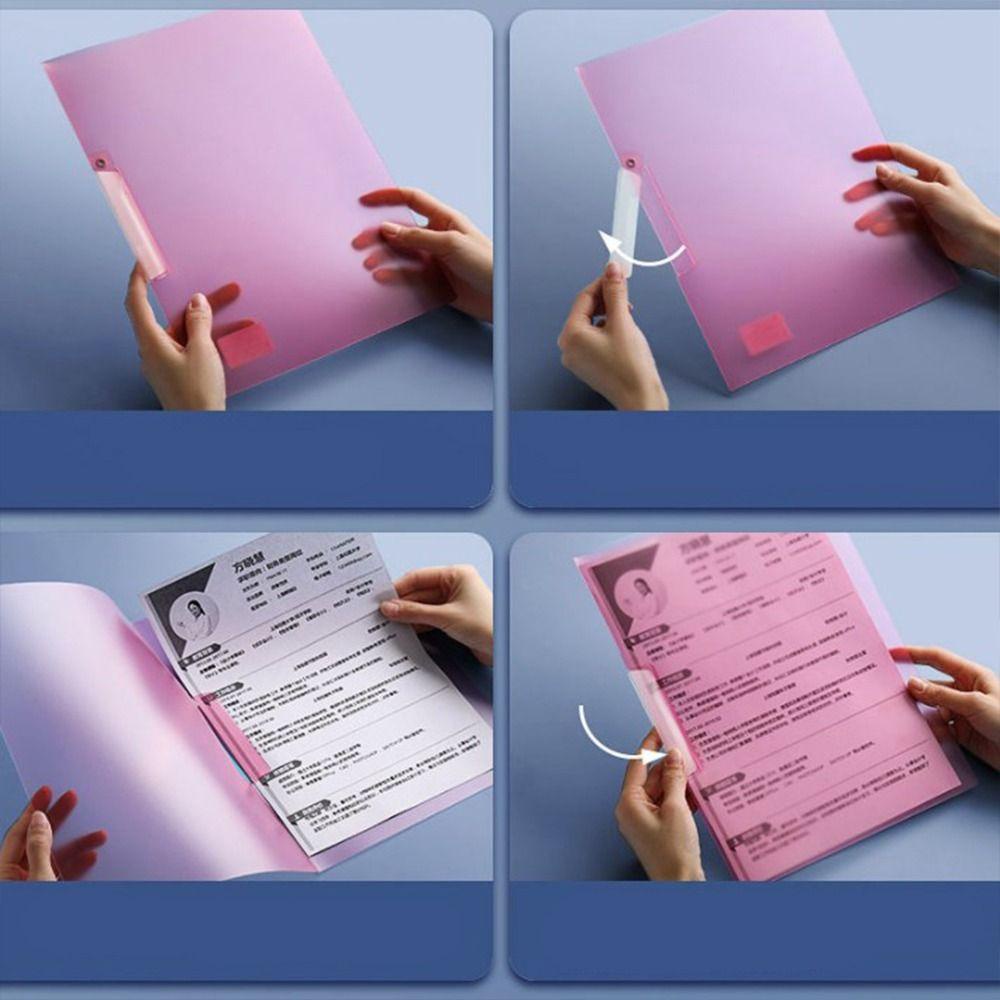 Agustina A4 Clipboard File Folder Portable PP Plastik Tempat Kwitansi Dokumen Klip Stationary Test Paper Kertas Memo Clip