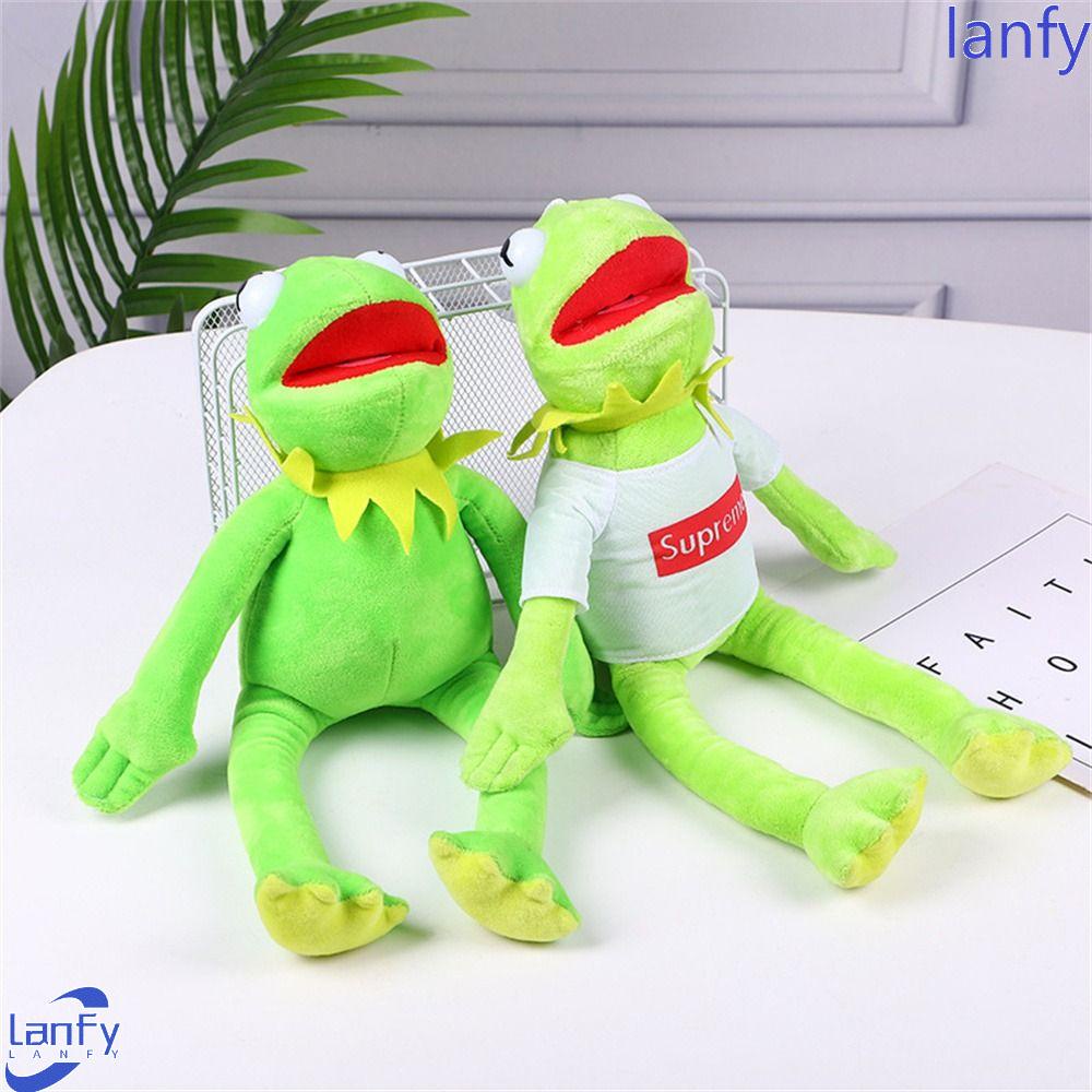 Lanfy Plush Kermit Kodok Ulang Tahun Anak Hadiah Muppet Show 38cm Stuffed Animal Kodok Hijau Boneka Mewah