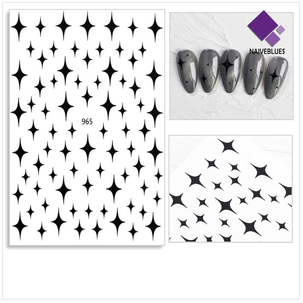 [naiveblues] 7pcs/set Stiker Meteor Kuku Lem Belakang Mudah Berkilau Starlight Meteor Manicure Stickers