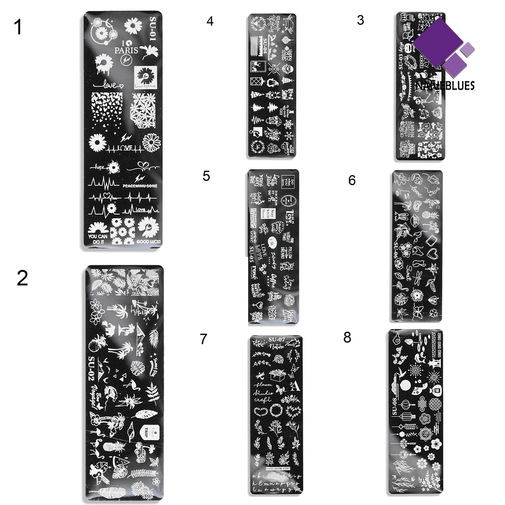 [naiveblues] Piring Stempel Kuku Desain Wajah Manusia Banyak Gambar Manicure Art Stainless Printing Plate