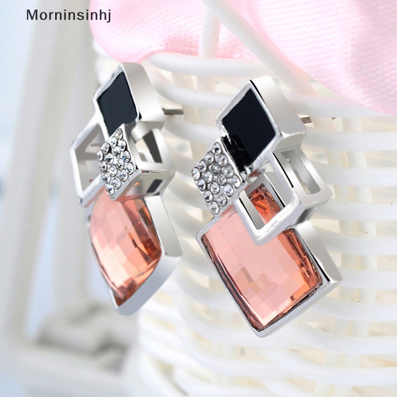 Mornin Fashion Kristal Liontin Kalung Anting Set Untuk Wanita Set Perhiasan Pengantin Pernikahan Anting Kalung Set Hadiah id