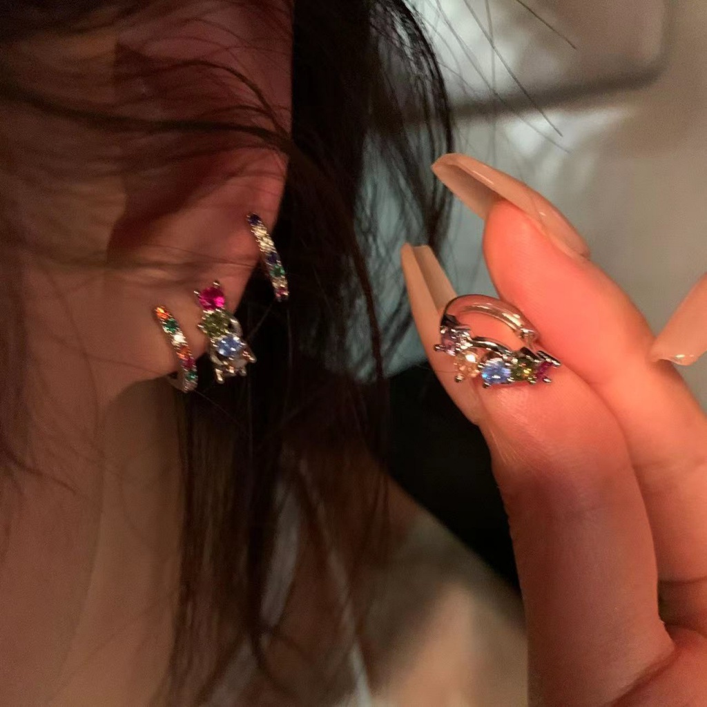 Anting Zircon Warna Warni Modis