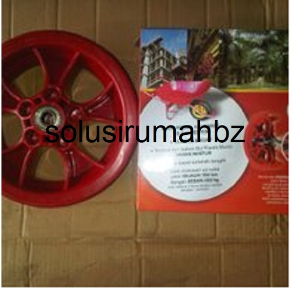 VELG GEROBAK ALPHA PVC + LAHER NILON VELEG SAJA SPARE PART DORONG SUKU CADANG SORONG DENGAN BEARING PLASTIK