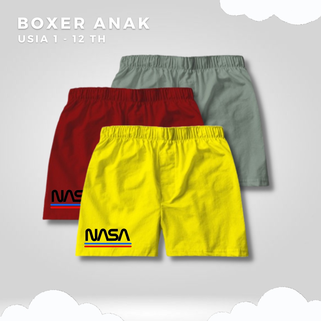 Boxer Anak laki laki dan perempuan | Celana pendek anak-anak boxser| Celana dalam kolor bokser anak usia 1 - 12 tahun tersedia empat warna - SEA059