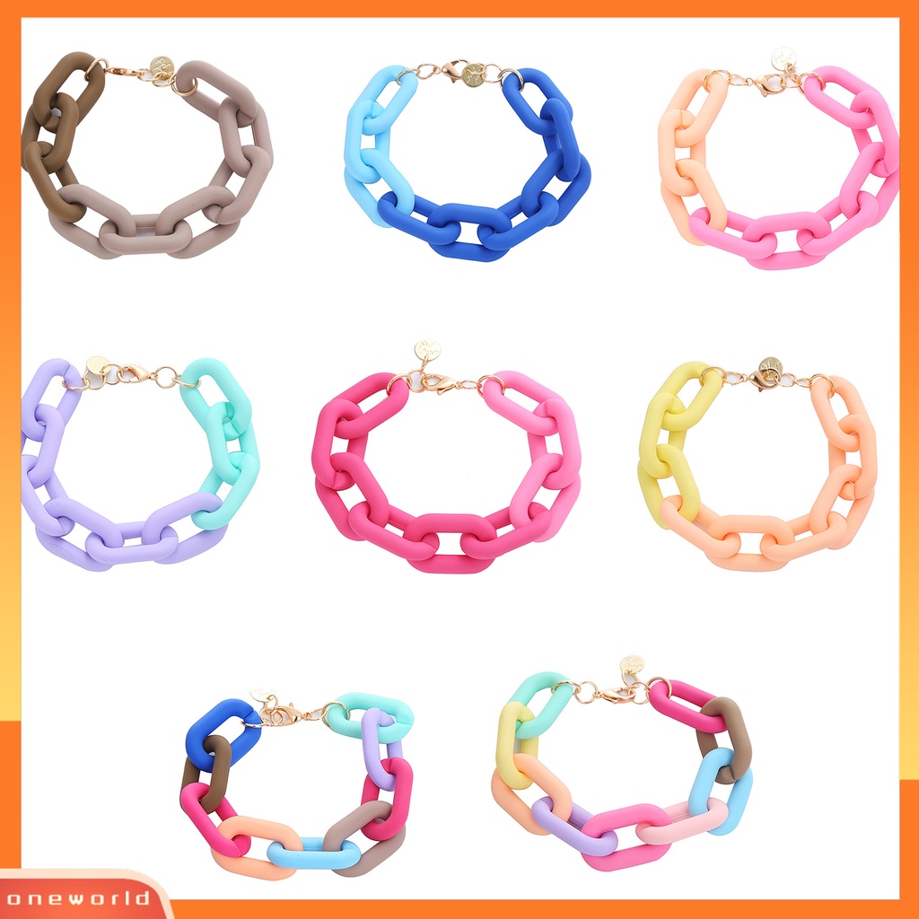 [EONE] Gelang Wanita Perhiasan Rantai Warna-Warni Bangle Warna Cerah Tebal Untuk Pesta