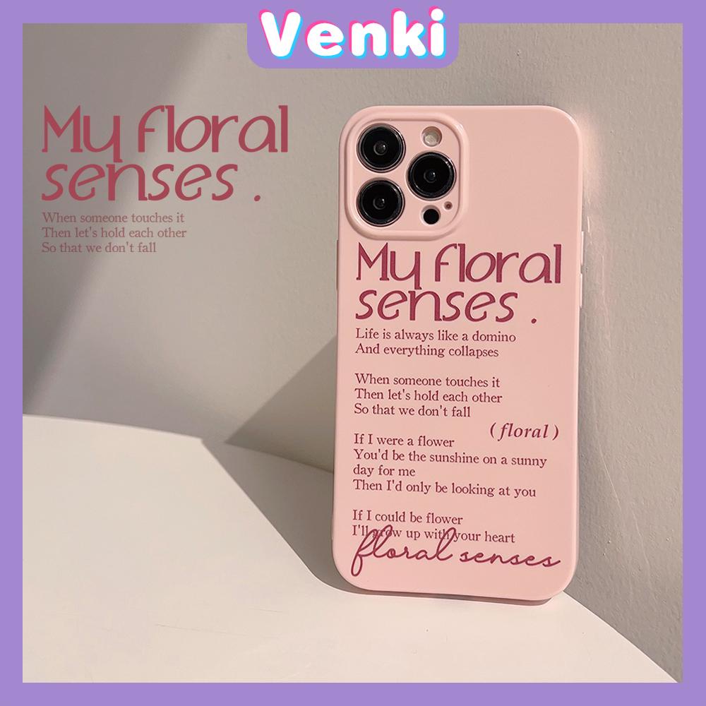 VENKI - For iPhone 11 iPhone Case Pink Glossy Film TPU Soft Case Shockproof Photo Cover Protection Simple English Compatible with iPhone 14 13 Pro max 12 Pro Max xr xs max 7 8Plus