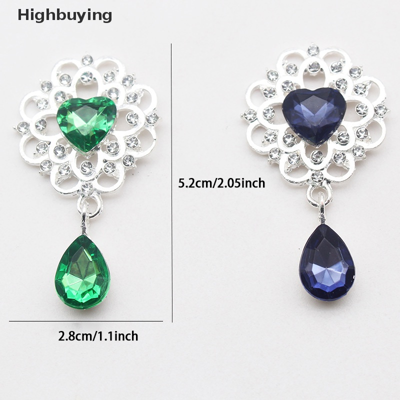 Hbid 52 * 28mm Liontin Hati Kancing Jahit Untuk Pakaian DIY Handmade Berlian Imitasi Untuk Aksesoris Rambut Kerja Glory