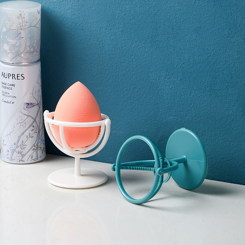 Beauty Makeup Egg Tempat Berputar Tempel Dinding/Rak Penyimpanan Spons Makeup/Kotak Penyimpanan Spons Makeup/Wadah Finishing Alat Kecantikan
