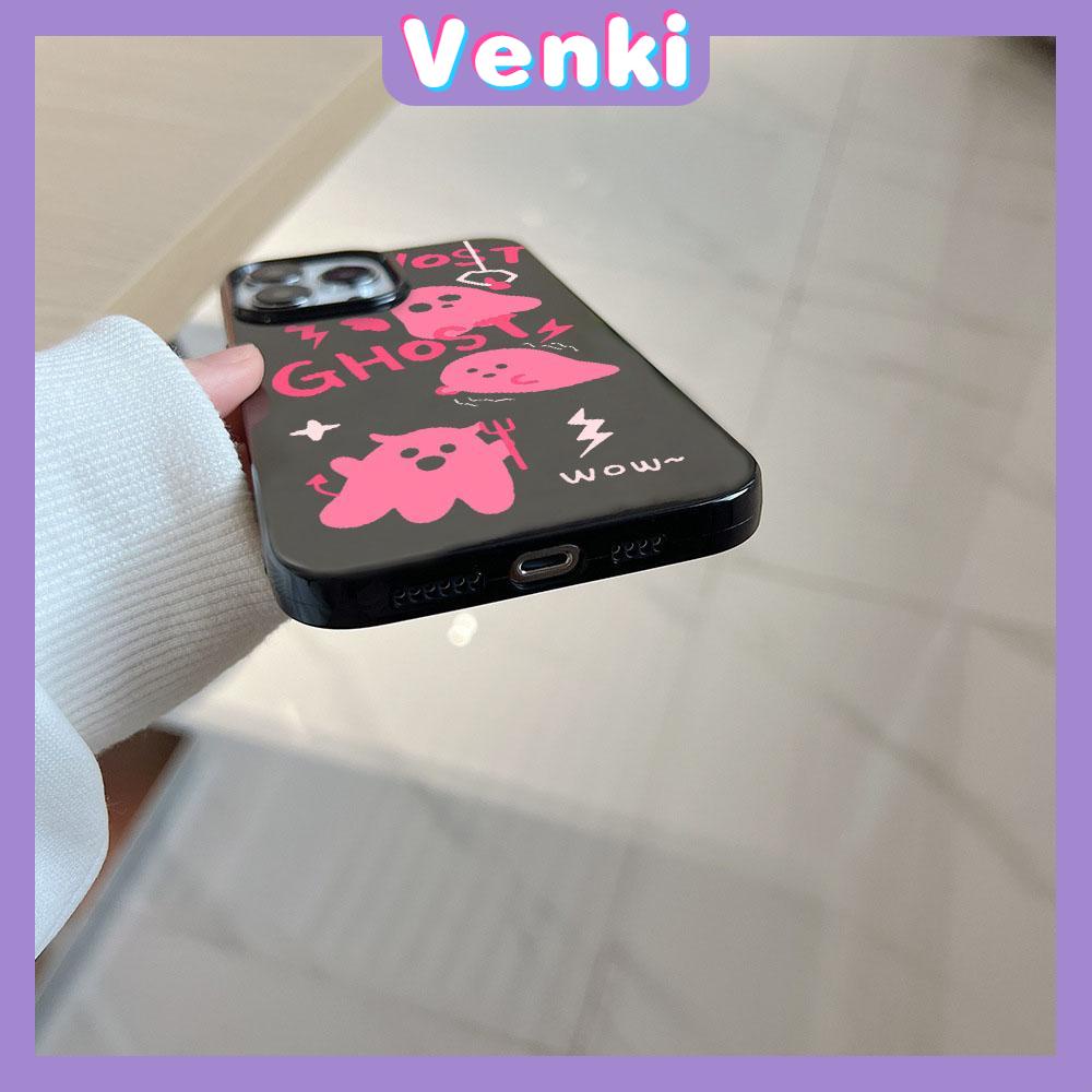 VENKI - For iPhone 11 iPhone Case Black Glossy TPU Soft Case Shockproof Protection Camera Angel Devil Compatible with iPhone 14 13 Pro max 12 Pro Max xr xs max 7Plus 8Plus