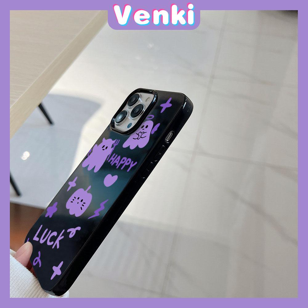 VENKI - For iPhone 11 iPhone Case Black Glossy TPU Soft Case Shockproof Protection Camera Lucky Angel Compatible with iPhone 14 13 Pro max 12 Pro Max xr xs max 7Plus 8Plus