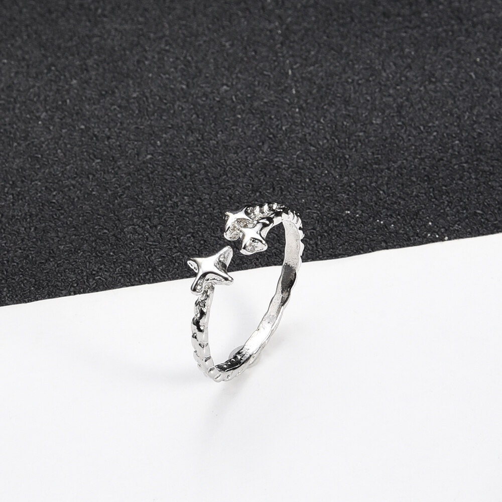 Cincin Wanita Korea Model Bintang Memutar Gaya Vintage Aksesoris Perhiasan Bahan Import CNC22