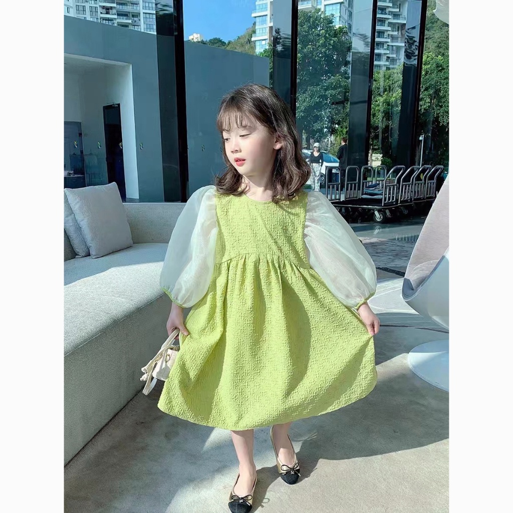MAKABAKA COD French Style Dress Anak Perempuan Lengan Organza Gaun Anak Perempuan Rok Manis Anak Per
