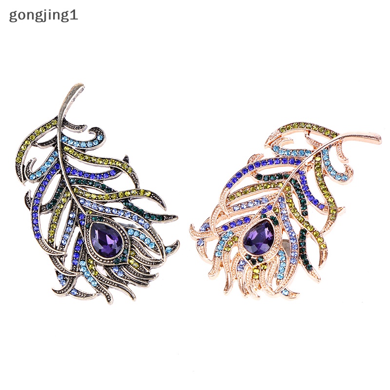 Ggg Bros Bulu Merak Kristal Enamel Pin Bros Dalam Aksesoris Pernikahan ID