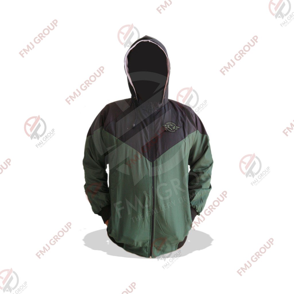 CUCI GUDANG Jaket Hoodie INNOHONK Bahan Despo Premium Warna Hijau Kombinasi