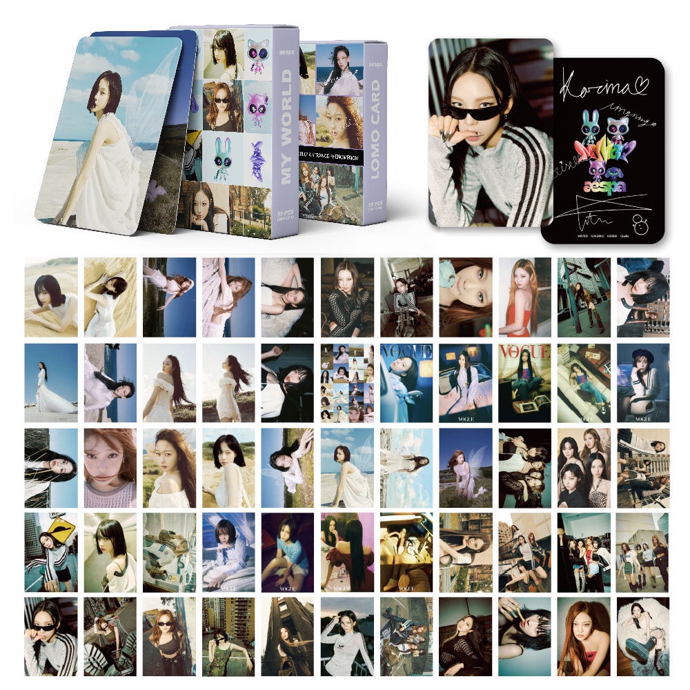 55pcs/box AESPA MY WORLD Photocards MINI 3RD ALBUM Kartu Lomo Kpop Postcards