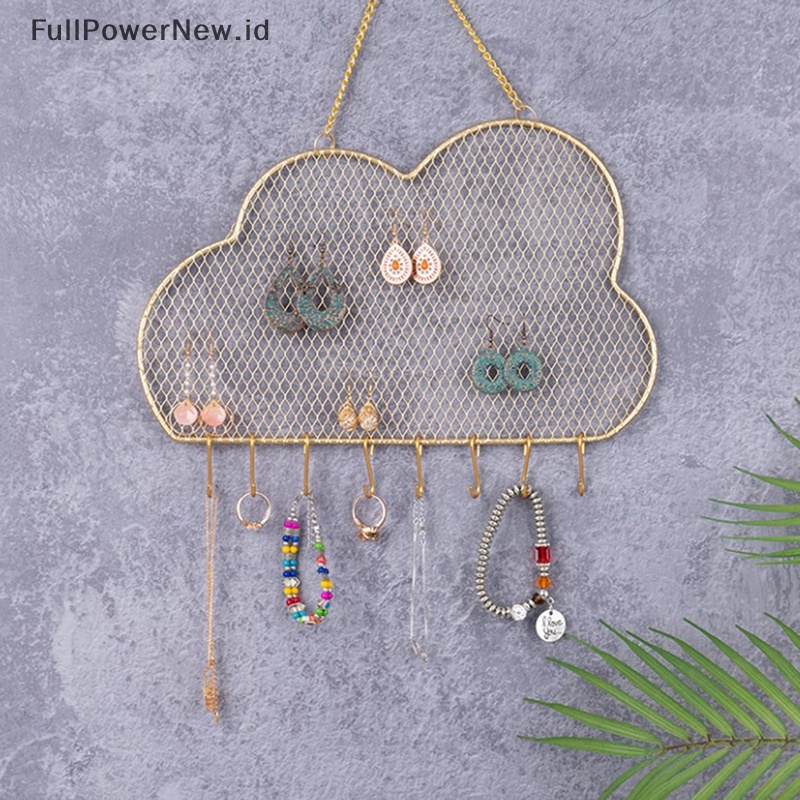 Power Gantung Anting Stud Dinding Organizer Perhiasan Hias Diamond Grid Hook ID