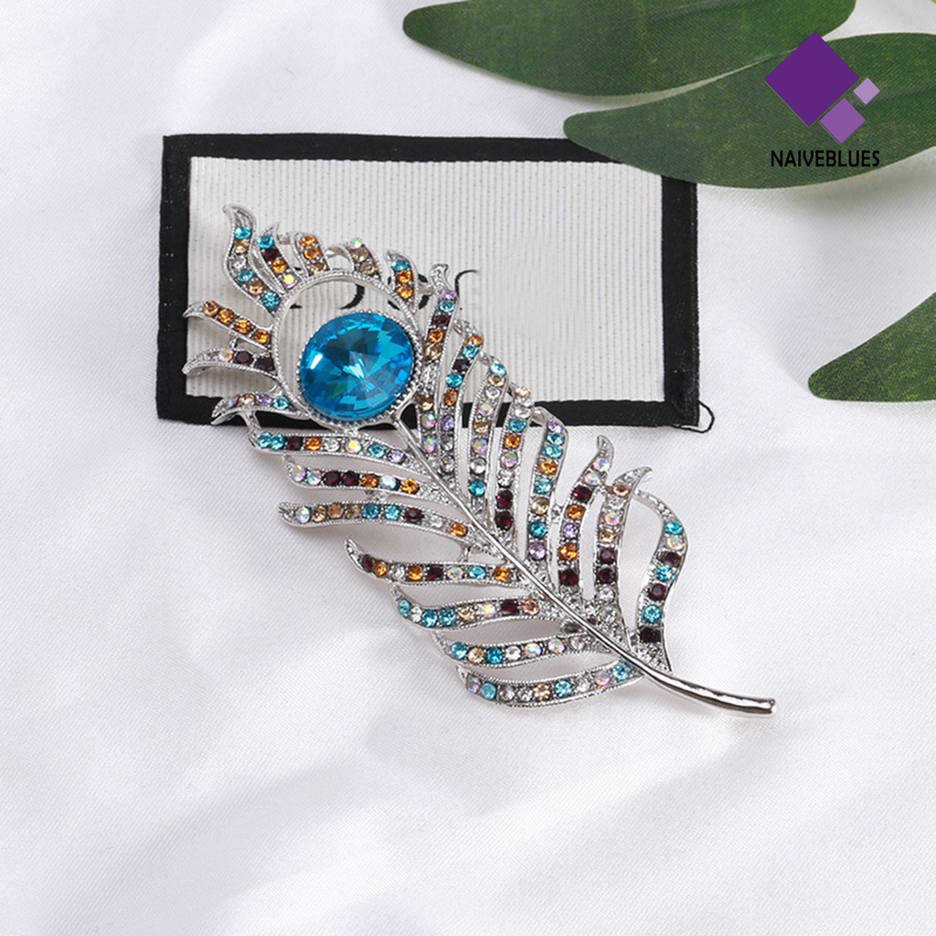 &lt; Naiveblues &gt; Bros Bergaya Elegan Berlian Imitasi Bulu Bros Jas Aksesoris Kostum