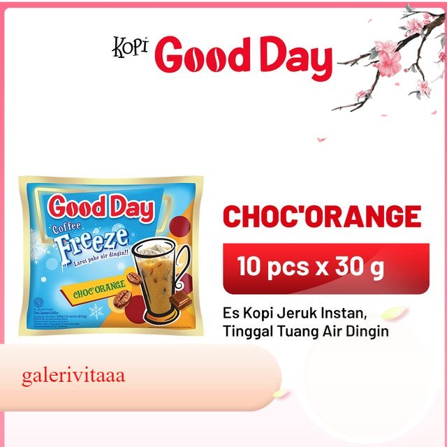 

Good Day Coffee Freeze Choc'O'Range 1 Renteng ( Isi 10 Pcs x 30 Gram )