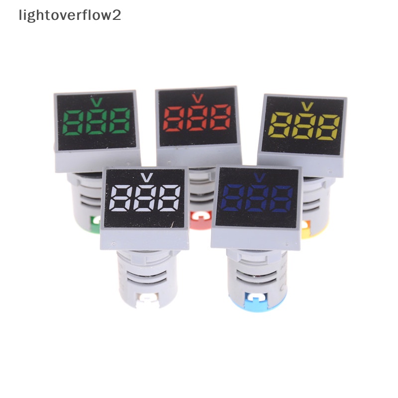 [lightoverflow2] 22mm AC12-500V Voltmeter Panel Persegi LED Digital Voltage Meter Lampu Indikator [ID]