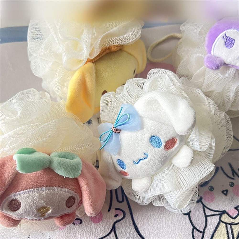 Loofah Mandi Yu Gui Dog Sanrio Lembut Dan Lucu Dengan Busa Yang Kaya Dan Scrubber Punggung Untuk Kamar Mandi