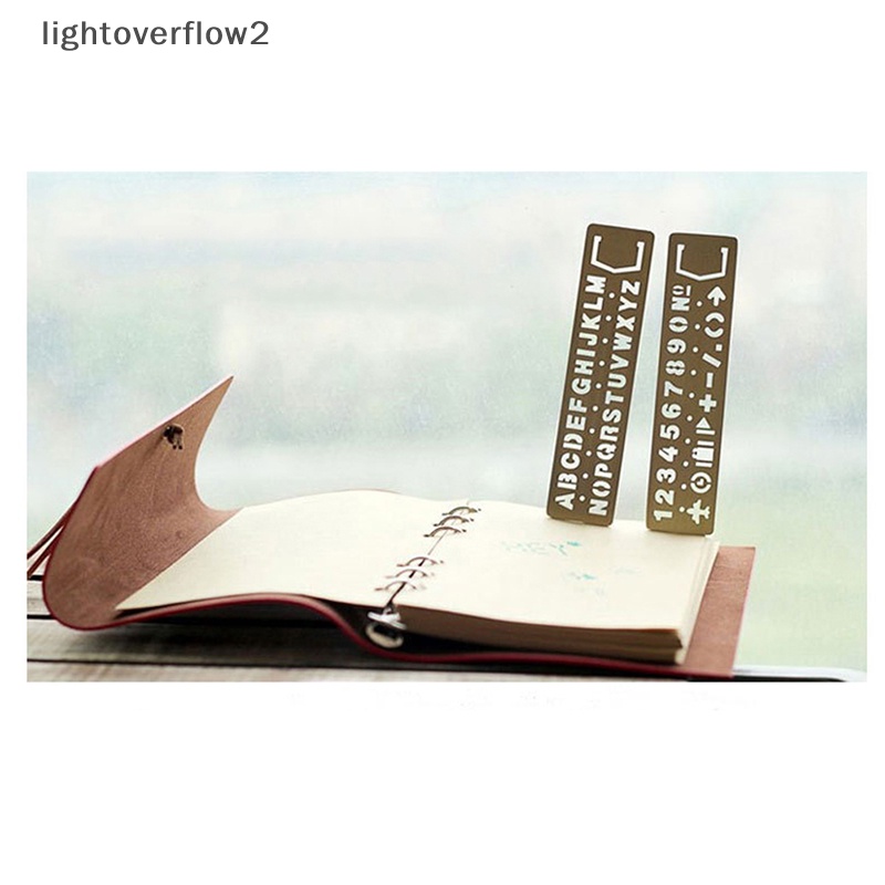 [lightoverflow2] Al Metal Hollow Penggaris Lurus Angka Motif Huruf Bookmark Tool [ID]