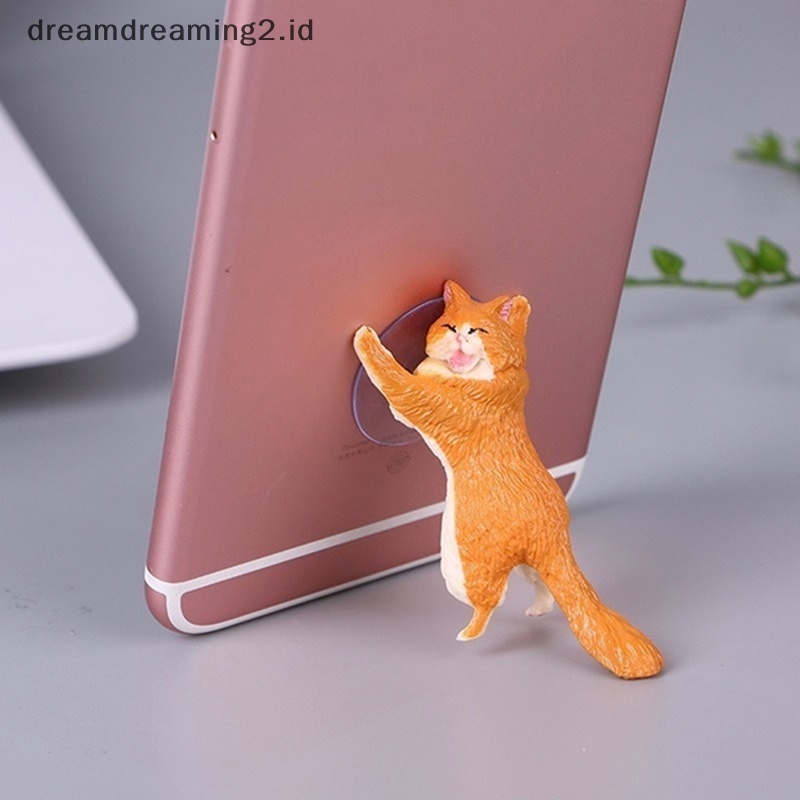 (drea) Kucing Lucu Dudukan Ponsel Suction Cup Desktop Stand Tablet Stent Kitten Hadiah//