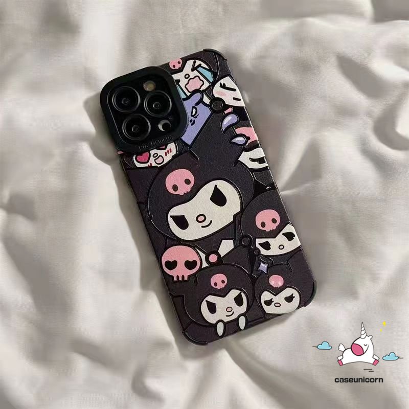 IPHONE Casing Ponsel Kompatibel Untuk Iphone11 14 12 13 Pro MAX 7Plus XR 78 Plus X XS MAX Kartun Lucu Kuromi Kirby Silikon Lembut Tpu Shockproof Mewah Tekstur Kulit Cover