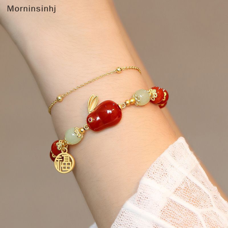 Mornin Kelinci Lucu Pesona Gelang Vintage Kelinci Double Layer Gelang Kecantikan Temperamen Niche Gelang Perhiasan Untuk Wanita Hadiah Keberuntungan id