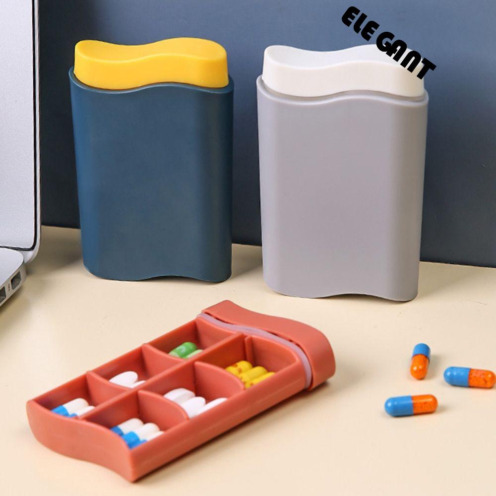 [Elegan] Weekly Pill Box Portable 7days Travel Vitamin Outdoor Kapsul Kotak Penyimpanan Pil