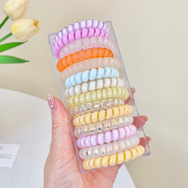 Korea Fashion Warna-Warni Kabel Telepon Hair Loop Elastis Tinggi Tahan Lama Headrope Wanita Non Berbahaya Dan Tanpa Jejak Tali Rambut Aksesoris Rambut