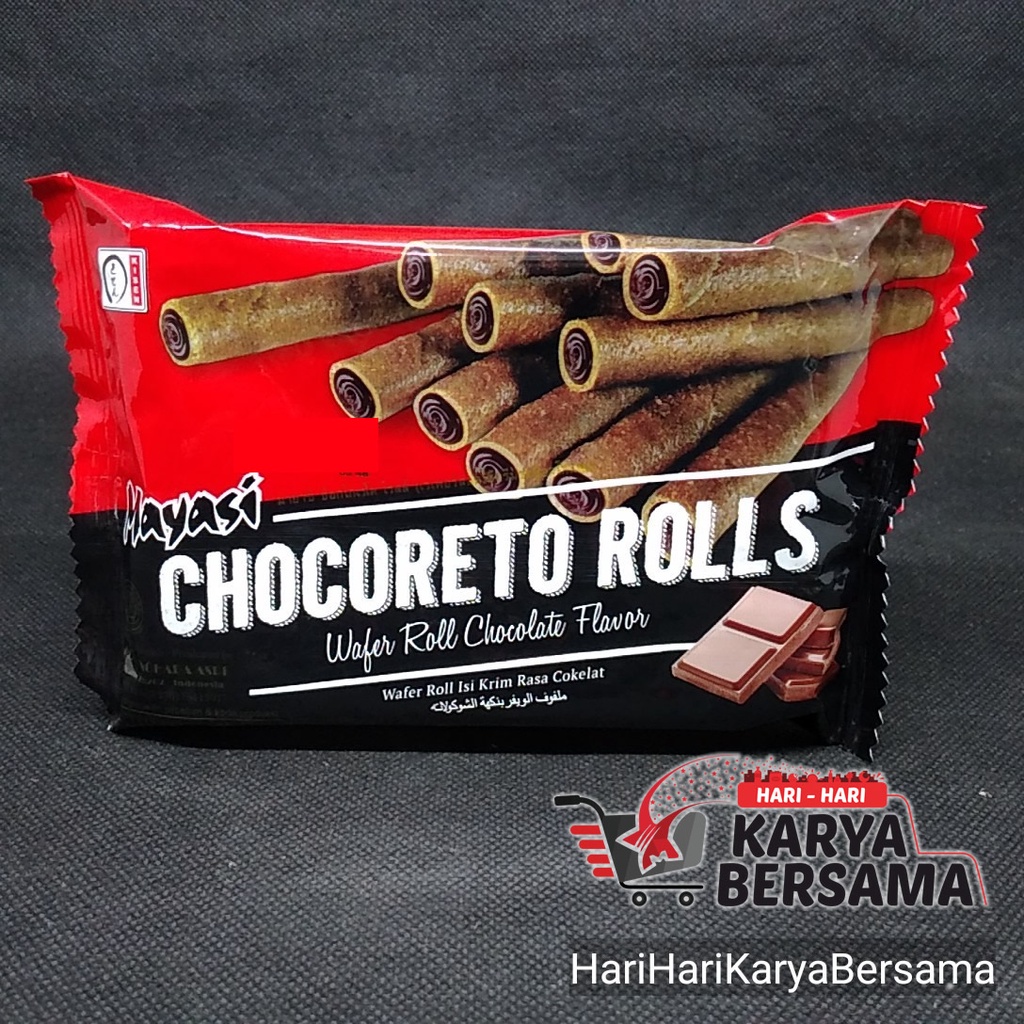 

MAYASI CHOCORETO ROLLS WAFER CHOCOLATE FLAVOUR 30GR