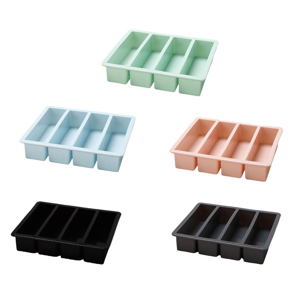 4kisi Strip Panjang Cetakan Silikon Es Batu Tray DIY Pelengkap Makanan Lembut Reusable Baking Pan Handmade Cetakan Kue