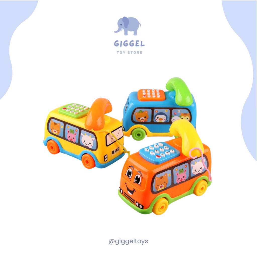 [ Giggel ] Mainan Bus Telepon Music / Mainan Anak / Mainan Anak Perempuan / Bus Phone Toys