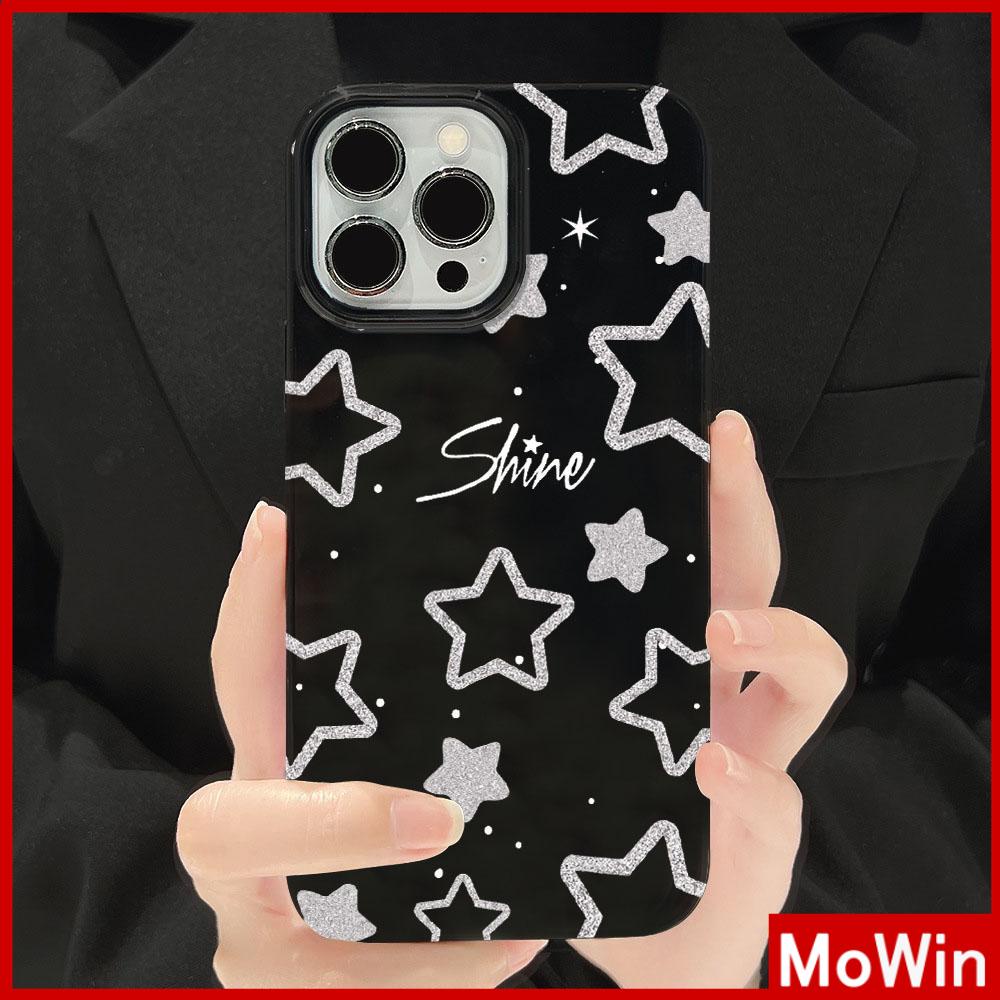 For iPhone 14 Pro Max iPhone Case Black Glossy TPU Soft Case Shockproof Protection Camera Cute Cartoon Star Compatible with iPhone 13 Pro max 12 Pro Max 11 xr xs max 7Plus 8Plus