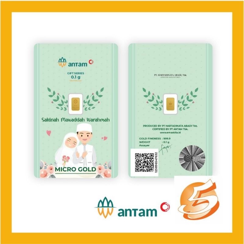 Box Kado Cantik Hadiah Pernikahan Emas Antam 0,5 gram / Kado Wedding Emas Antam 0,25 gram 0,1 gram /