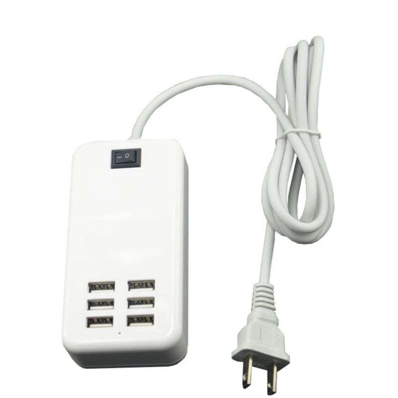 6 Port USB Ponsel 10W 2A Soket Dinding Desktop untuk Adaptor Daya untuk Steker AS IPhone