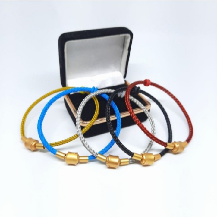 Gelang Tali Kawat Anti Air Waterproof Wire Rope Pengait Gold