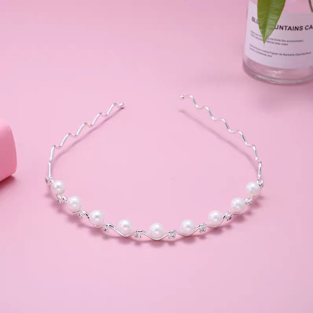 Mutiara Jepit Rambut  Bando Berlian  Gaya Korea Wanita Headband Aksesoris Rambut - SG