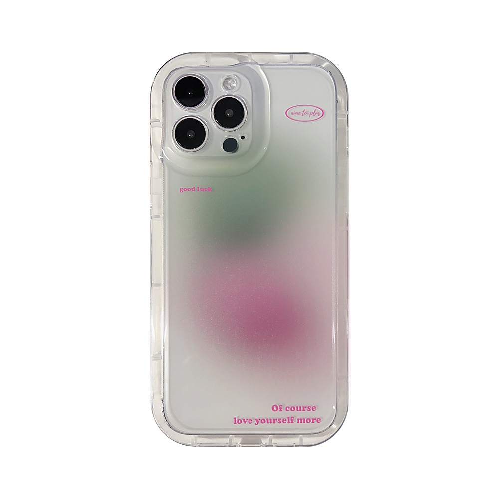 IPHONE Ins Hijau Ungu Halo Silikon Case Untuk Iphone14 11 12 13 PRO MAX Casing Cover Pelindung AT0269 AT0269