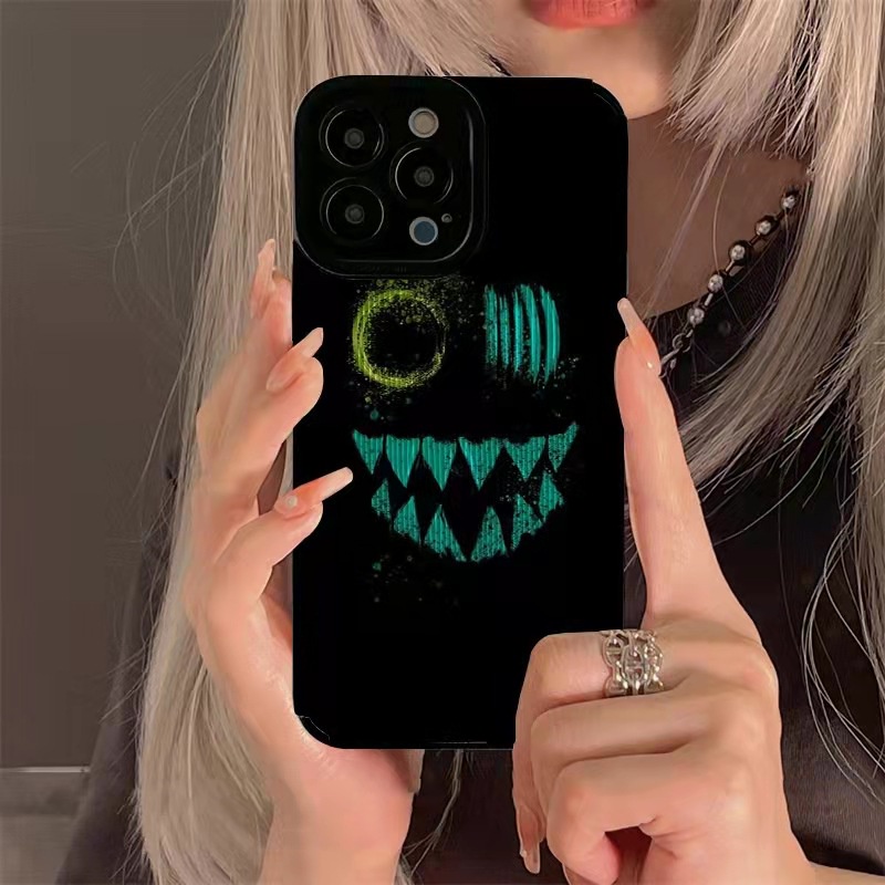 Lamb Skin punk Series Blue Ghost Face Soft Case IPhone 6S 7 Plus 8 Plus X XS XR XS Max 11 13 12 14 PRO Max 14 Plus 12 13 mINI SE Phone Case Black for Men MAN