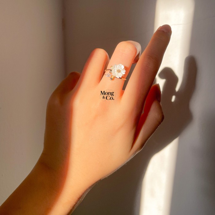 Mong&Co Cindy Adjustable 14K Gold Plated Ring - Cincin Wanita Vintage