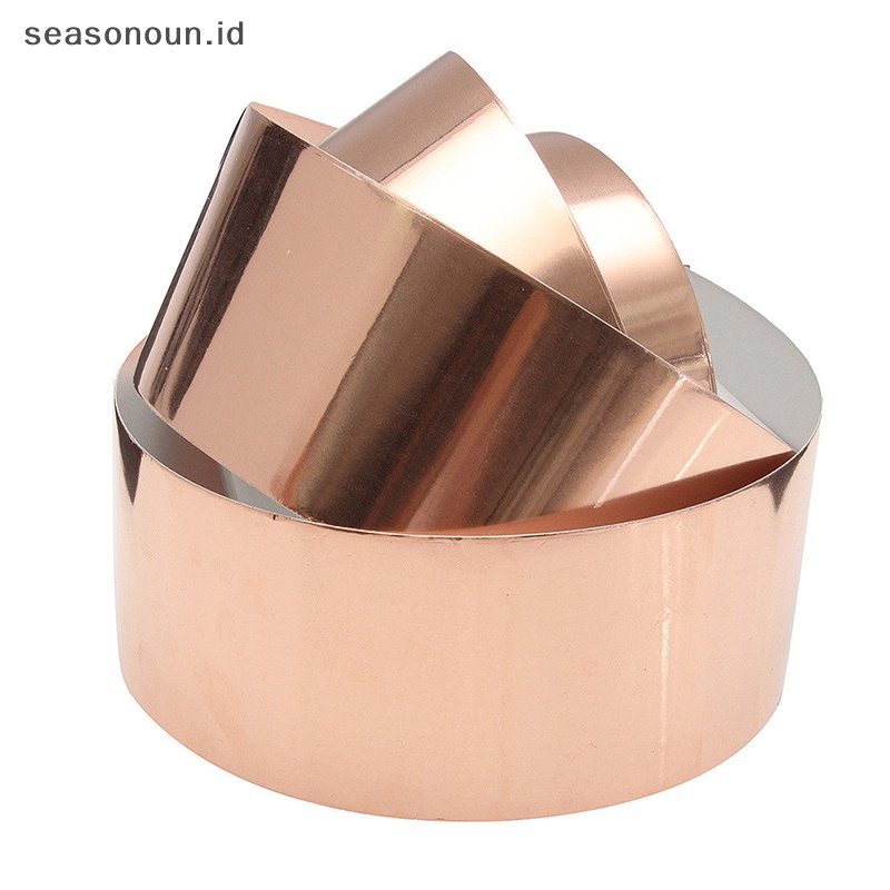 Seasonoun 50mm x 3m EMI Copper Foil Shielding Tape Konduktif Self Adhesive Barrier GitarNew.