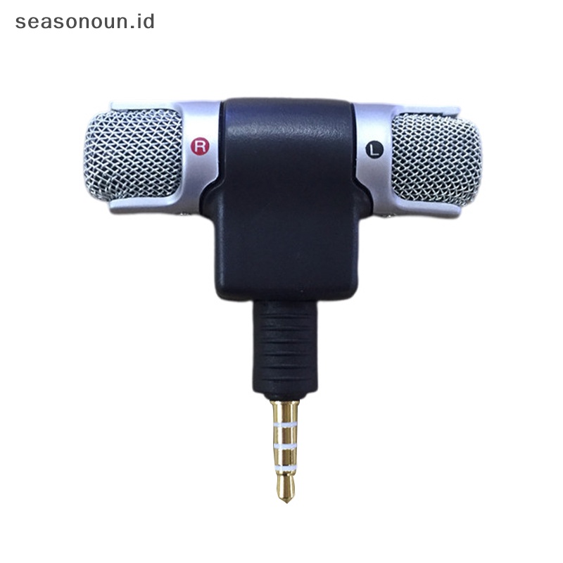 Seasonoun Mini 3.5mm Jack Microphone Stereo Mic Untuk Merekam Handphone Studio Interview Microphone Untuk Smartphone.