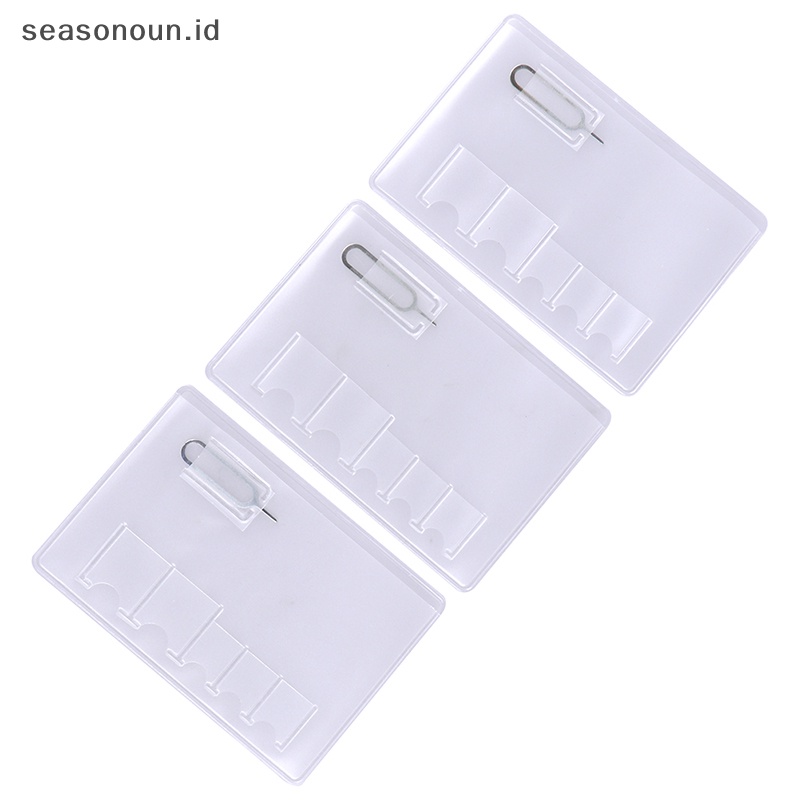 Seasonoun 5Pcs Kartu Memori Transparan Universal 6sim Card Holder Case Portable Pelindung.